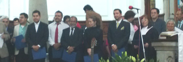 organizadores, autoridades y directores de coros