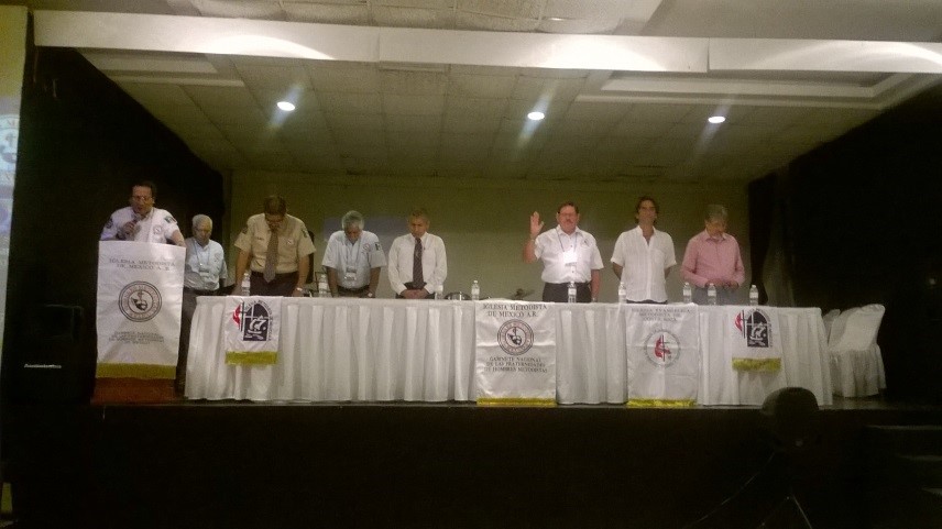 Obispos y Gabinetes Nacionales de México y Costa Rica. Declaración de inicio de Encuentro, después de los honores a las banderas