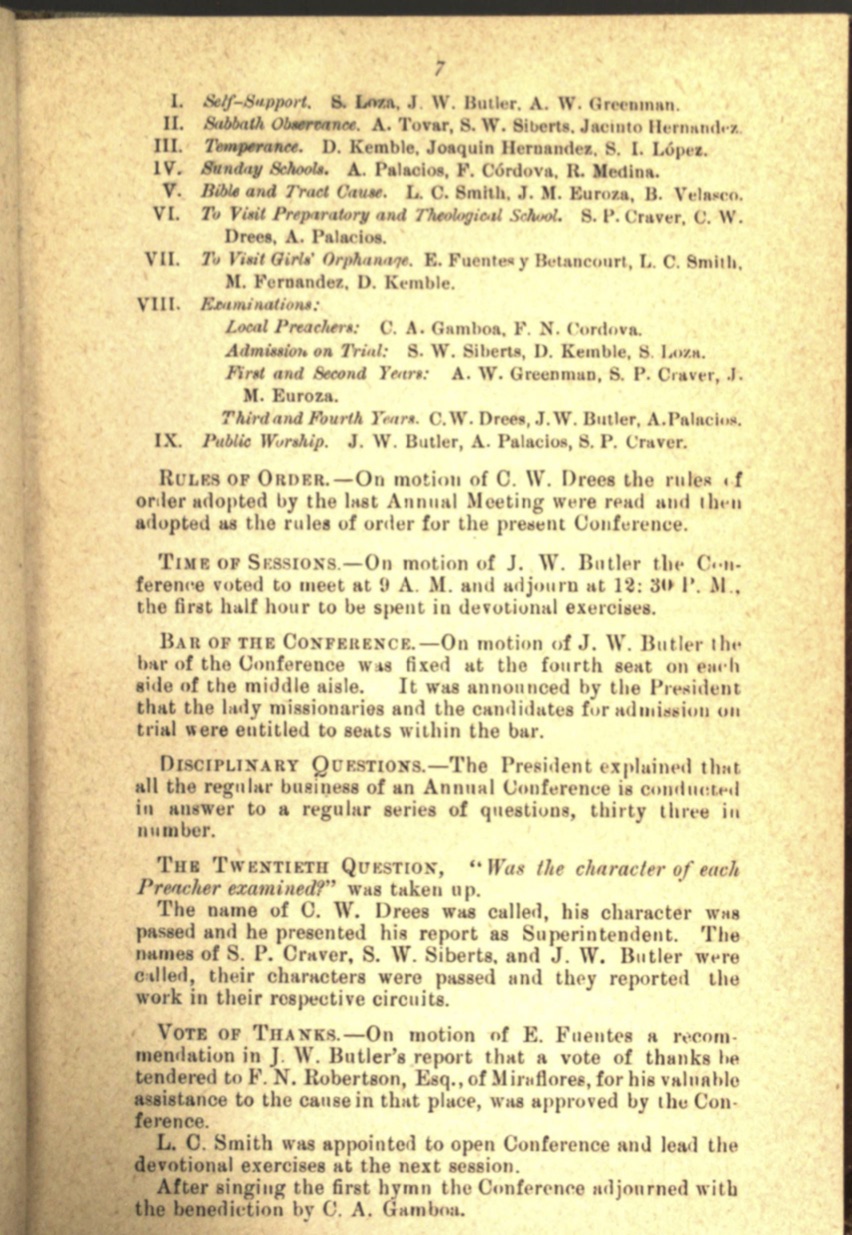 Acta 1er. día CAM, 1884 4
