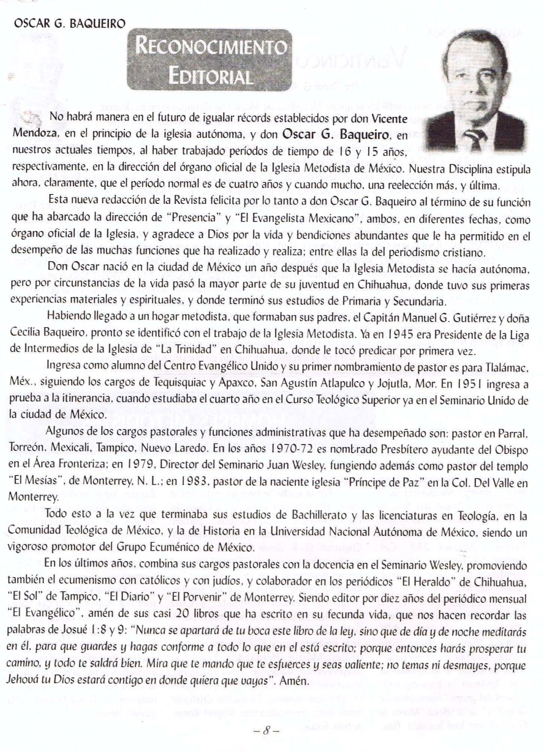 Reconocimiento Editorial