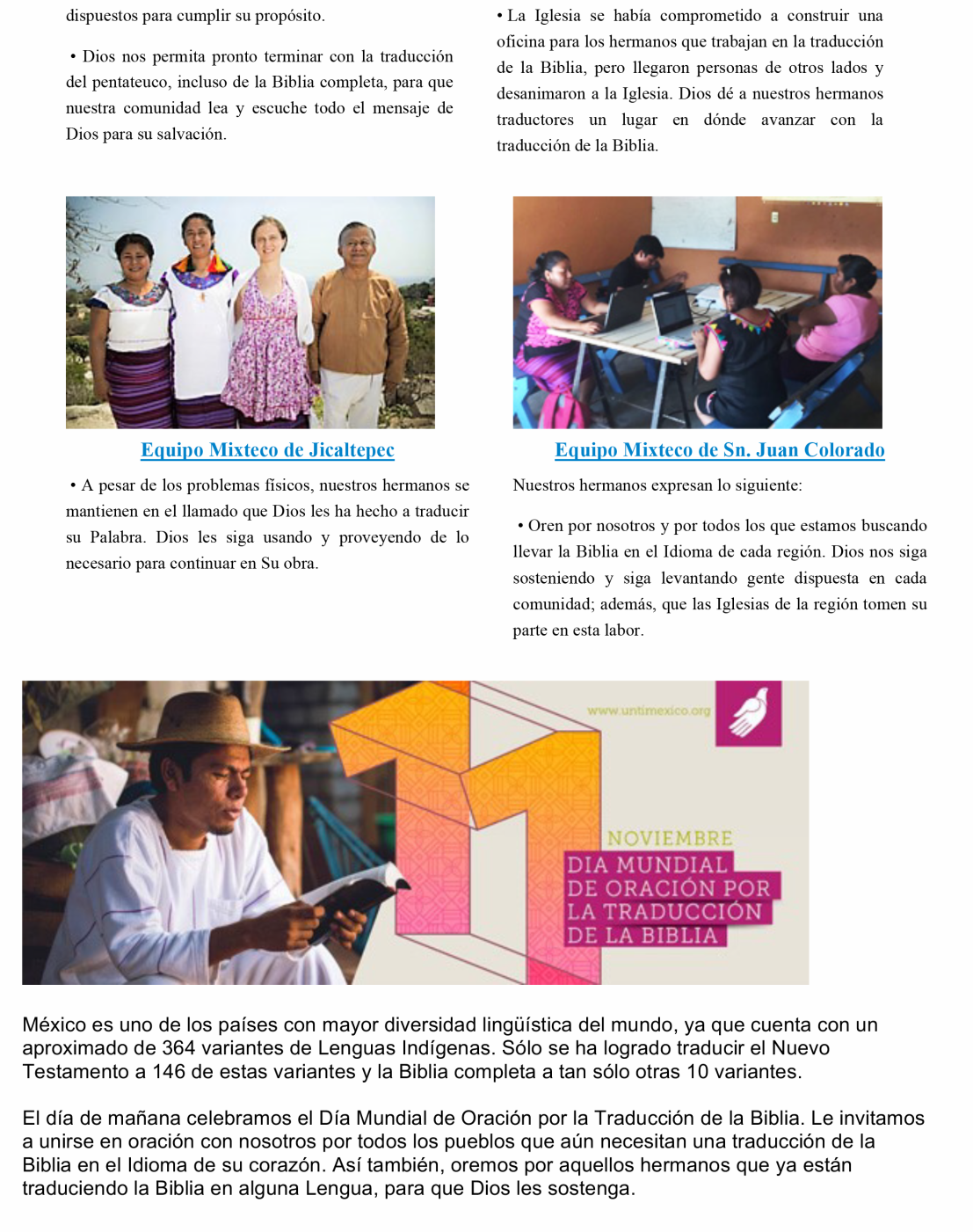 Boletín de Oración - UNTI México-2