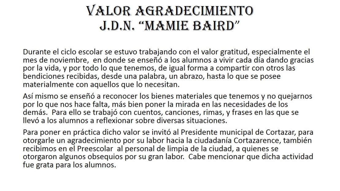 12) Org. Rector - Jardín de Niños Mamie Baird