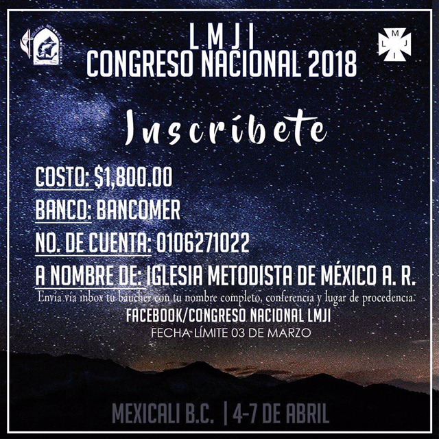20) Congreso Nacional LMJI, Inscripciones