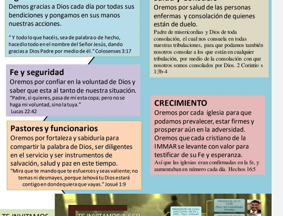 Boletín de Oración&nbsp;TC