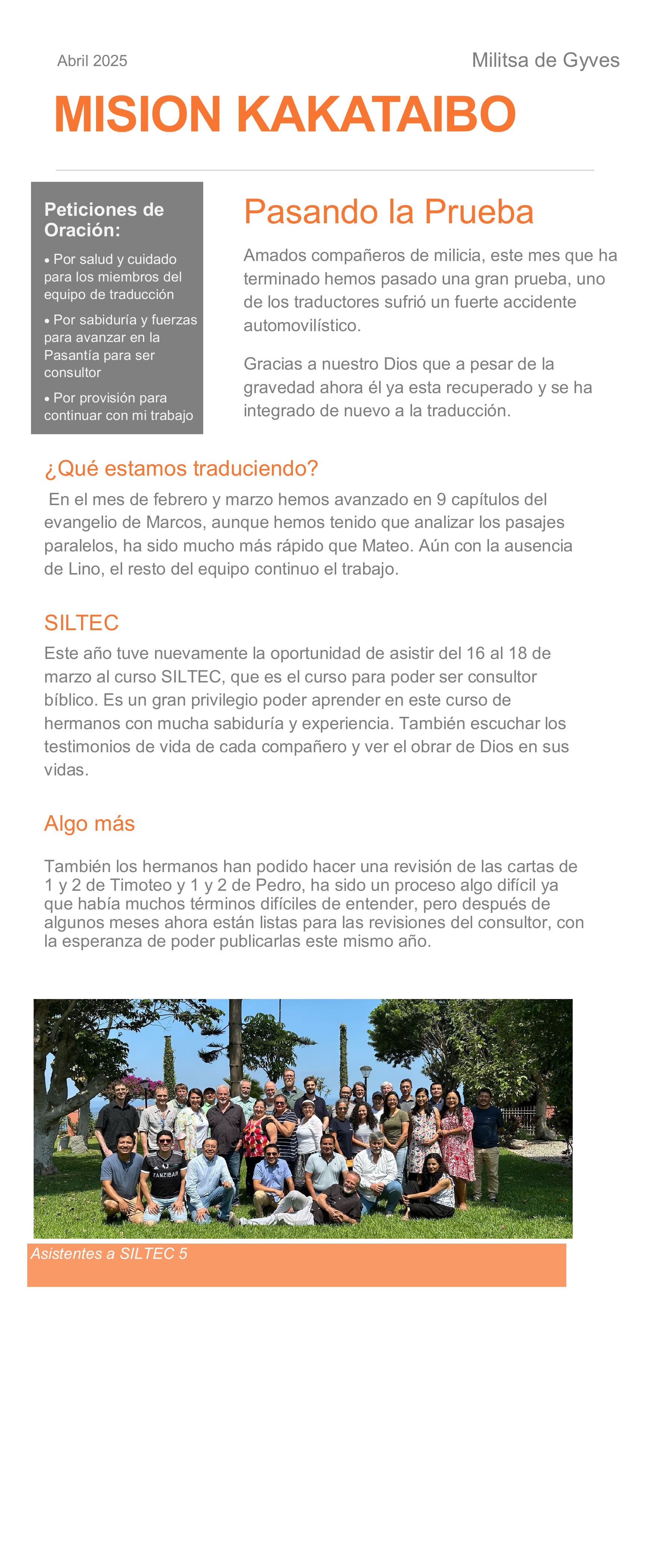 Boletín Kakataibo – El Evangelista Mexicano